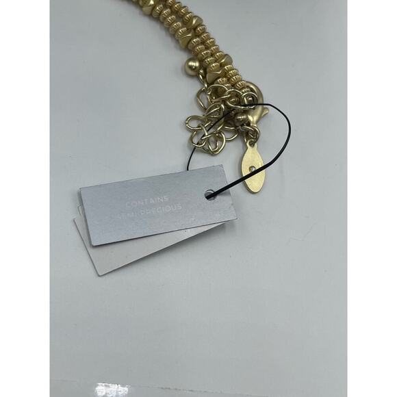 Chicos Green Collection agate,‎ jade amazonite Goldtone Long
Tassel Necklace New - Picture 14 of 16